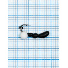Мормышка Лесной Муравей Drops белый (Formica RUFA) 0,38/16, чёрный (d 2,5мм, свинец, крючок Kumho №16, вес 0,38гр., способ крепления-сквозное отверстие)