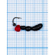 Мормышка Лесной Муравей Drops красный (Formica RUFA) 0,76/12, чёрный (d 4,1мм, свинец, крючок Kumho №12, вес 0,76гр., способ крепления-сквозное отверстие)