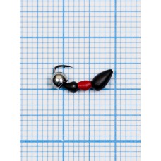 Мормышка Муравей-жнец (Messor) 0,4/2, чёрно-красный, латунный шар серебро